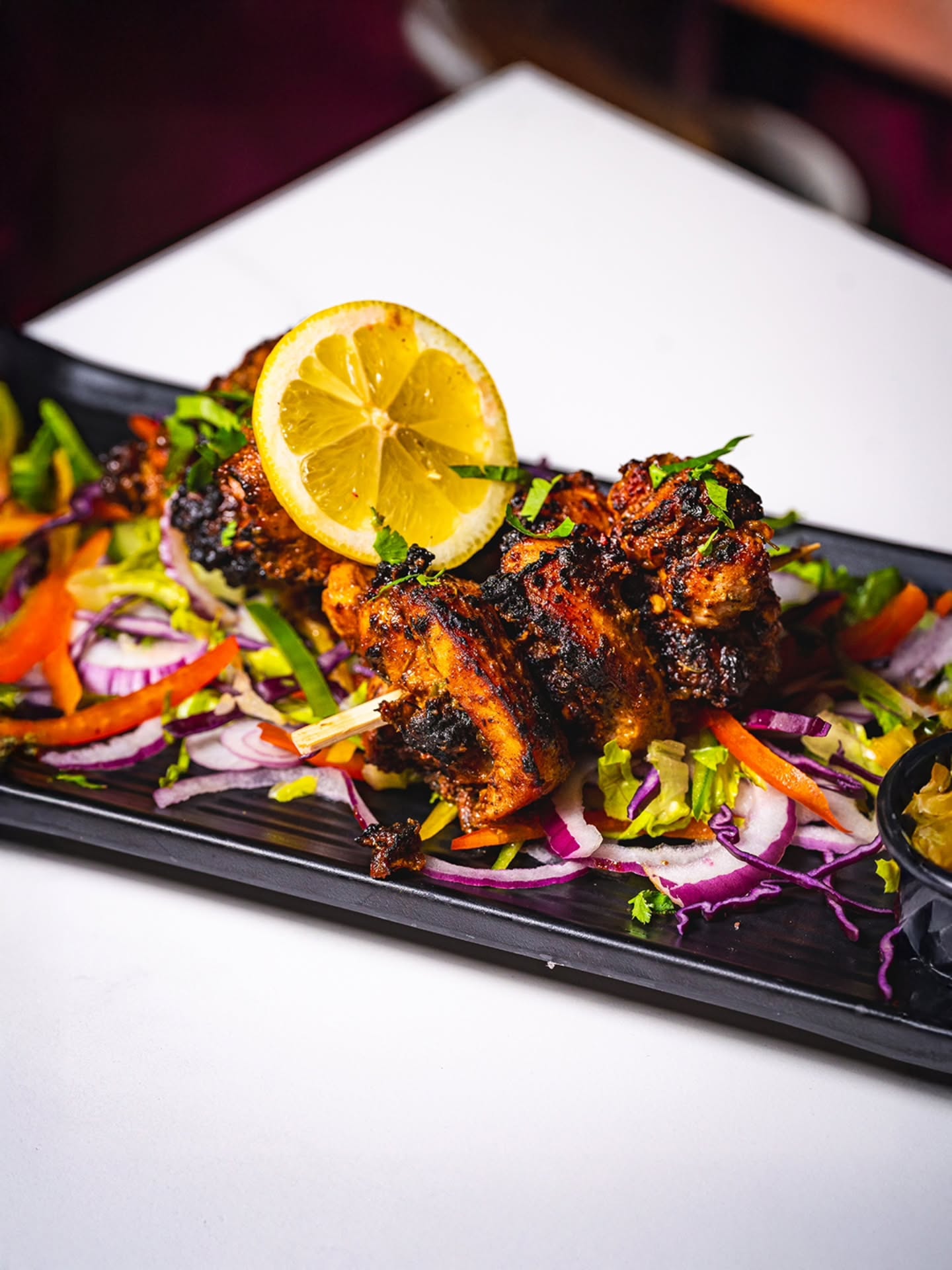 Jerk chicken tikka plate at Karma Modern Indian Bistro, Milton, Ontario